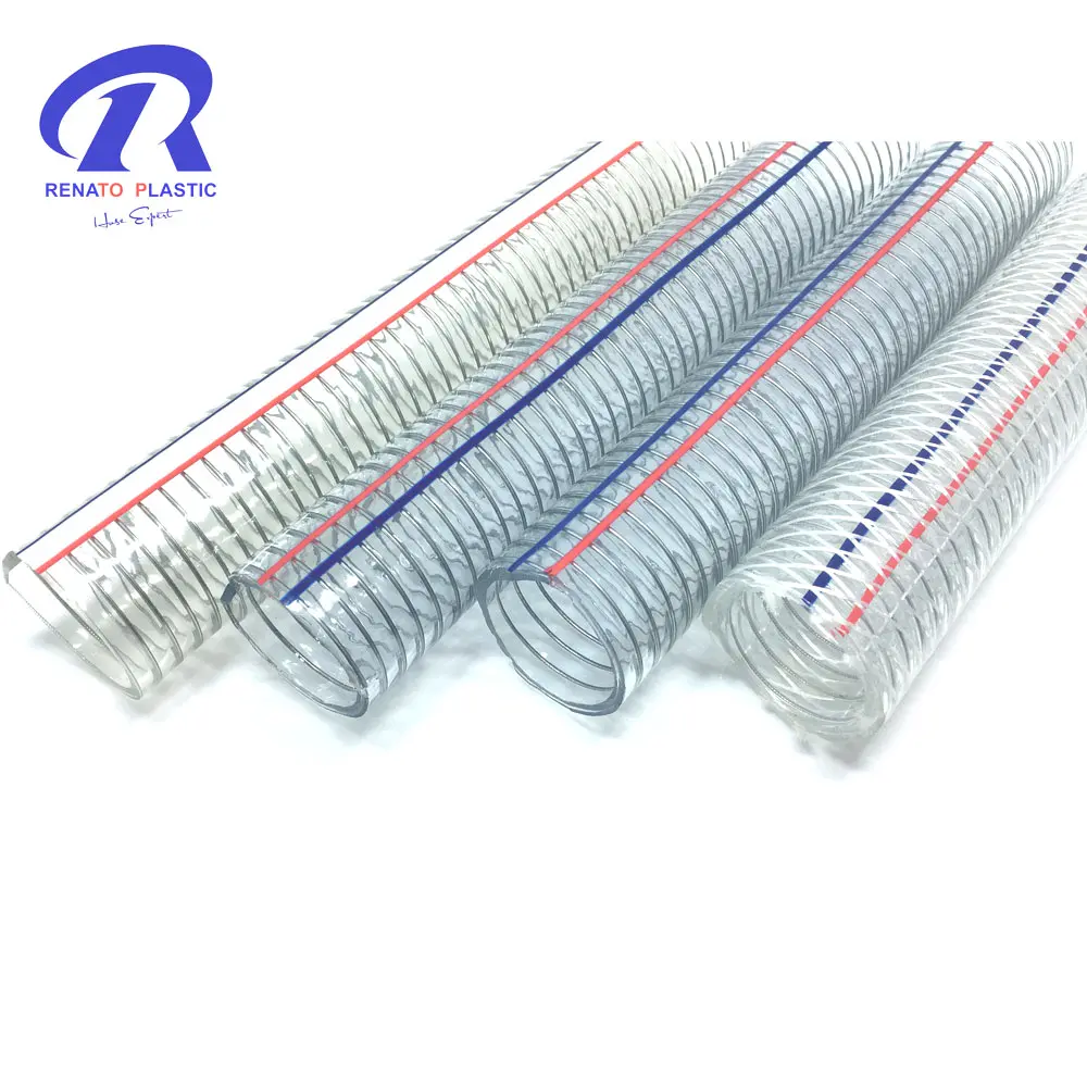 Clear Flexible PVC Steel Wire Spring Reinforced Hose